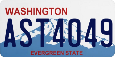 WA license plate AST4049