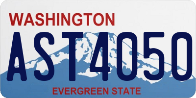 WA license plate AST4050