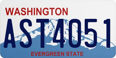 WA license plate AST4051