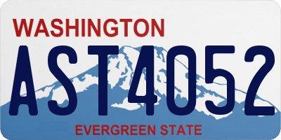 WA license plate AST4052
