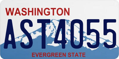 WA license plate AST4055