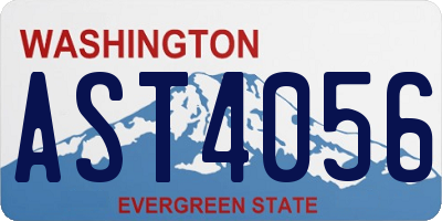 WA license plate AST4056
