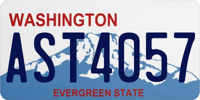 WA license plate AST4057
