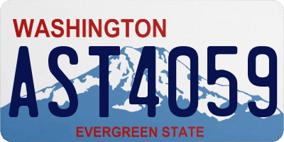 WA license plate AST4059