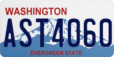 WA license plate AST4060
