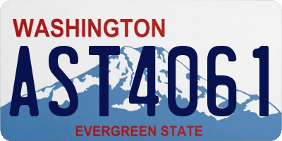 WA license plate AST4061