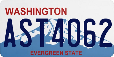 WA license plate AST4062