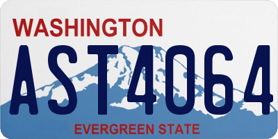 WA license plate AST4064