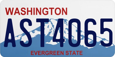 WA license plate AST4065
