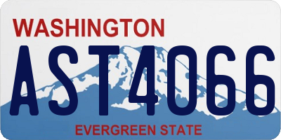 WA license plate AST4066