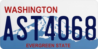 WA license plate AST4068