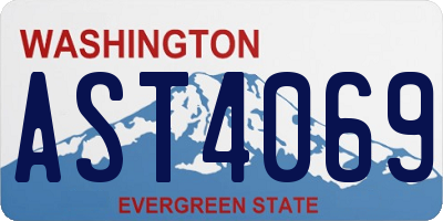 WA license plate AST4069