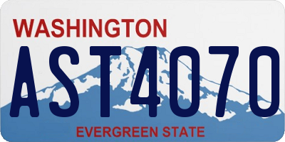 WA license plate AST4070