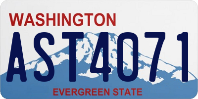 WA license plate AST4071