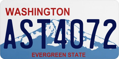WA license plate AST4072