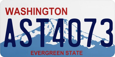 WA license plate AST4073