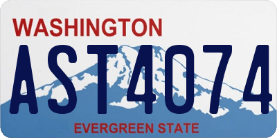 WA license plate AST4074