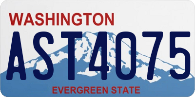 WA license plate AST4075