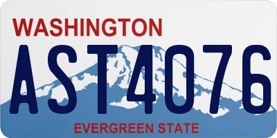 WA license plate AST4076