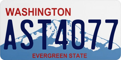 WA license plate AST4077