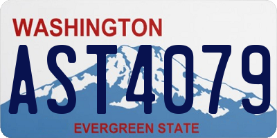 WA license plate AST4079