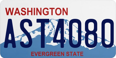WA license plate AST4080