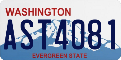 WA license plate AST4081