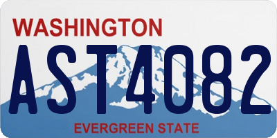 WA license plate AST4082