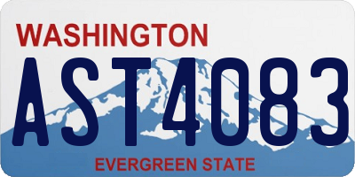 WA license plate AST4083