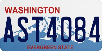 WA license plate AST4084