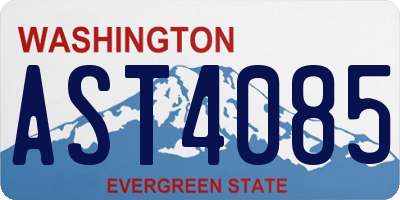 WA license plate AST4085