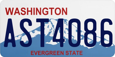 WA license plate AST4086