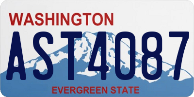 WA license plate AST4087