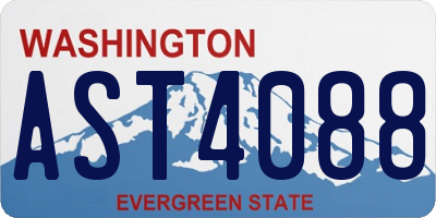 WA license plate AST4088