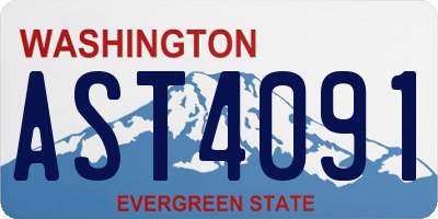 WA license plate AST4091