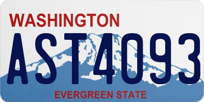 WA license plate AST4093
