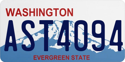 WA license plate AST4094