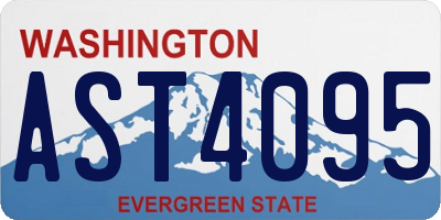 WA license plate AST4095