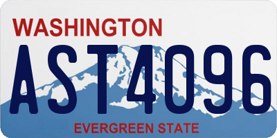 WA license plate AST4096