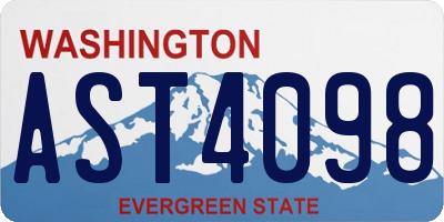 WA license plate AST4098