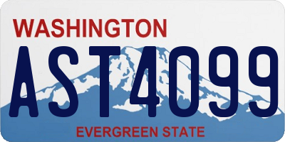 WA license plate AST4099