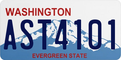 WA license plate AST4101
