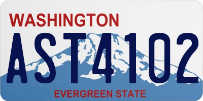 WA license plate AST4102