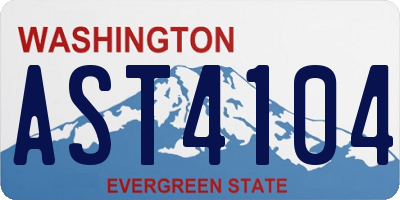 WA license plate AST4104
