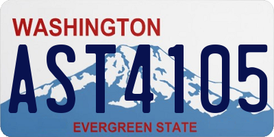 WA license plate AST4105