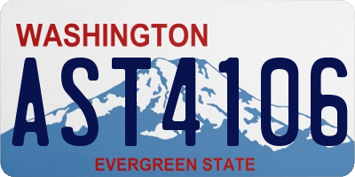 WA license plate AST4106