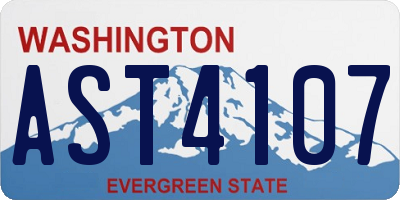 WA license plate AST4107