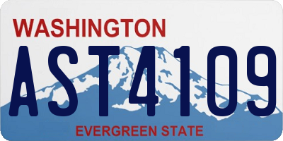WA license plate AST4109