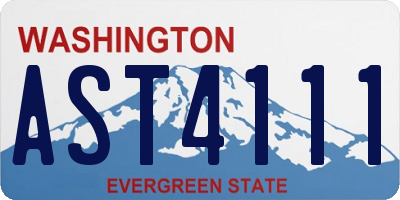 WA license plate AST4111