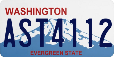 WA license plate AST4112
